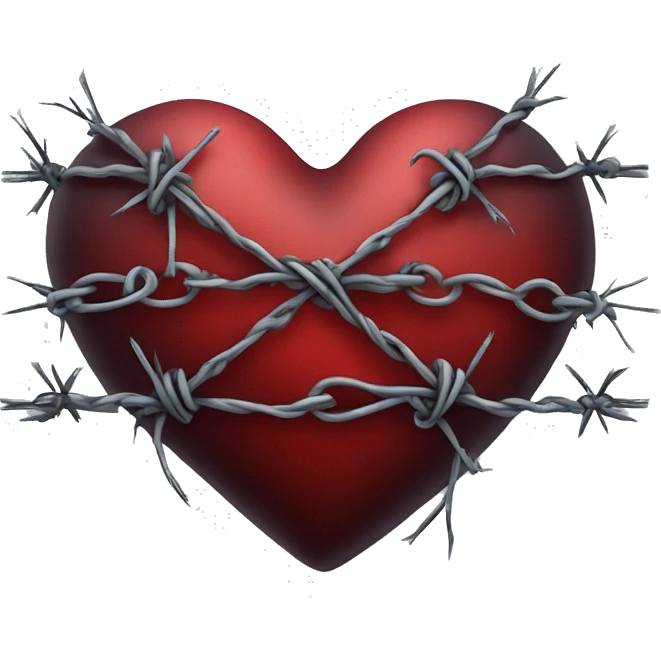 gothic heart with barbed wire emoji