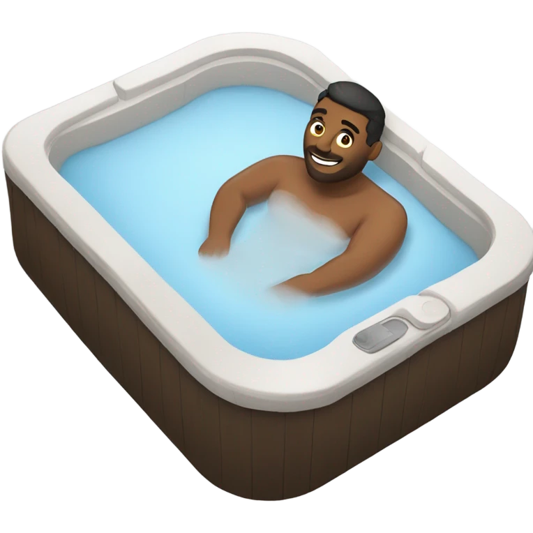 Handsome man sitting in hot tub emoji
