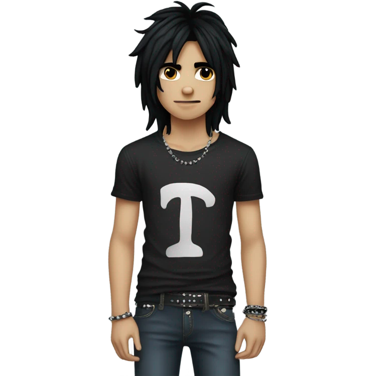 emo boy with long shaggy hair emoji