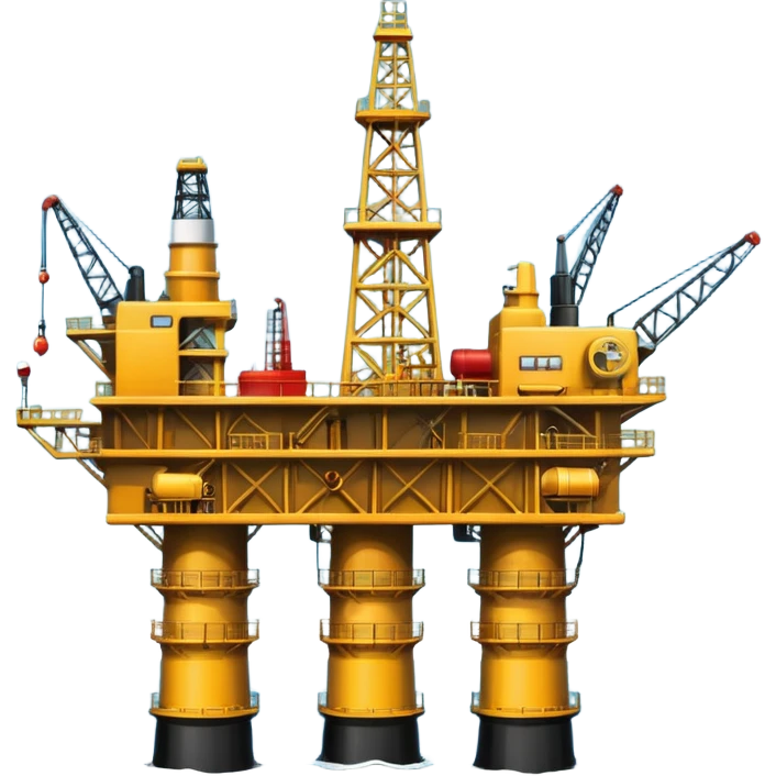 Oil platforms in the ocean scenery emoji