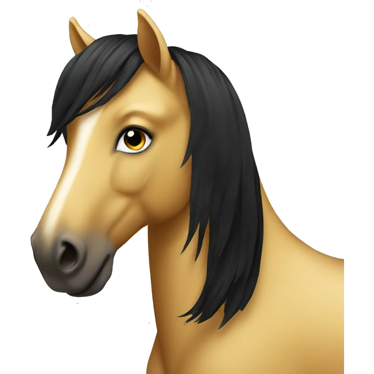 Beautiful golden horse with black hair emoji