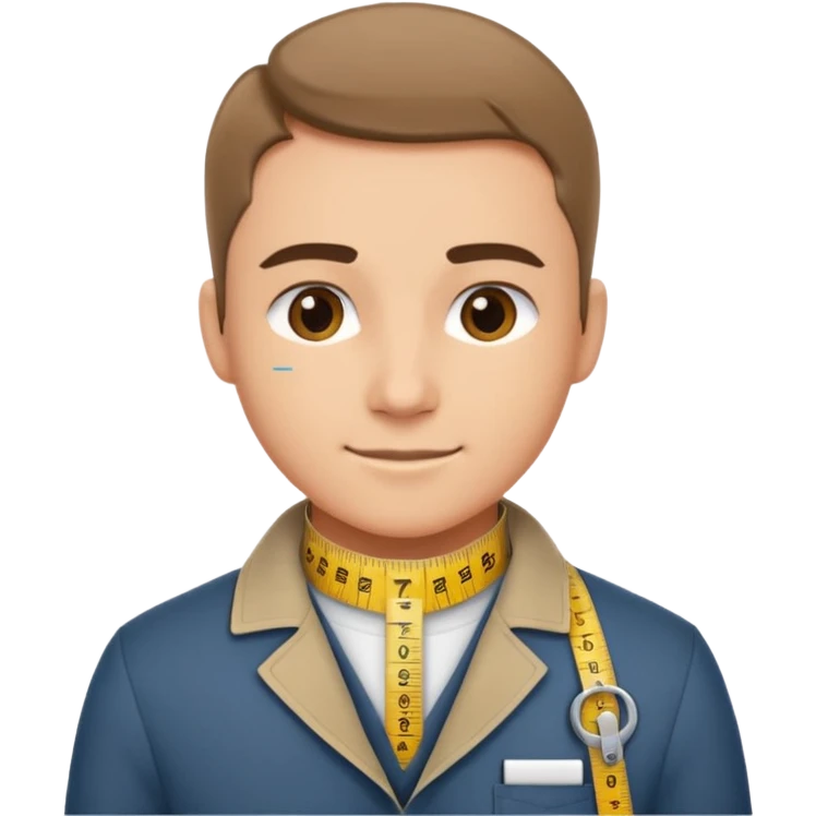Tailor with Measuring Tape around neck pose emoji