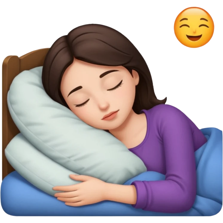 Brunette girl sleeping emoji