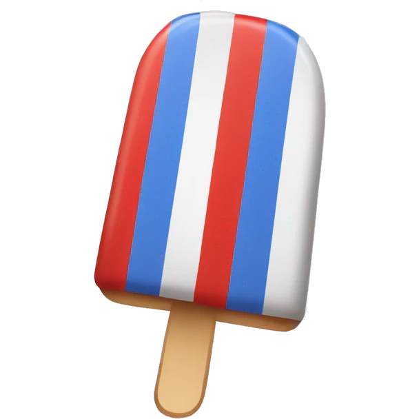 red white blue striped ice pop emoji