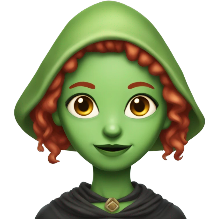 [politically incorrect, (
	{ female, alien, witch, color: light green, hair:red, eyes:cat} ]

	 emoji