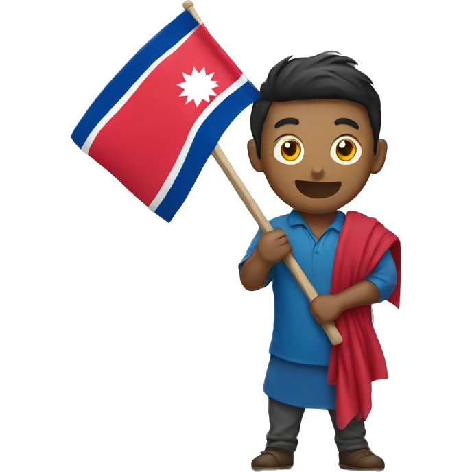 Man holding nepal flag  emoji
