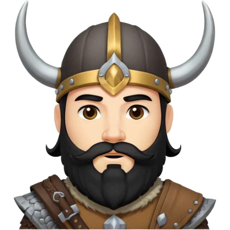 bearded Vikings with black hair emoji