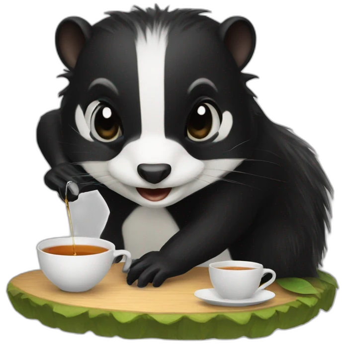 skunk making tea emoji