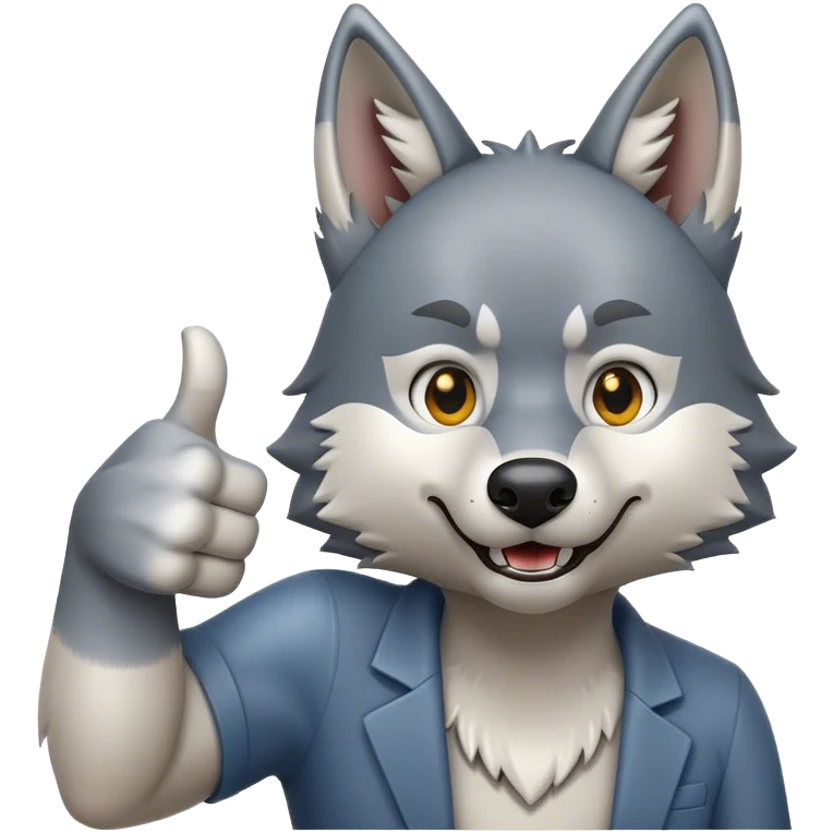 Wolf giving thumbs up emoji