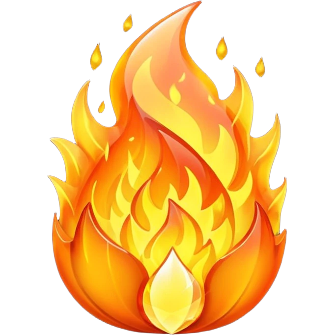 orange crystal fire emoji