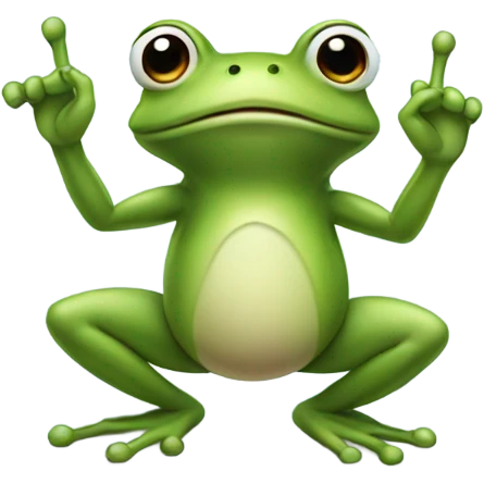 Mr Frog with middle finger up emoji