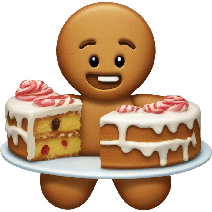 Gingerbread man eating a cake  emoji
