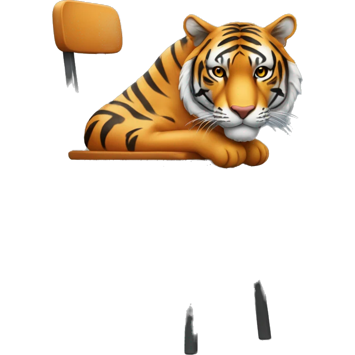 Tiger sitting on a barstool emoji
