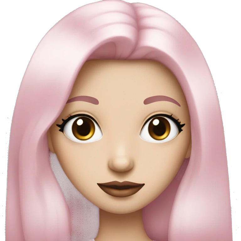 Girl with very Long lashes, white skin and pink lips emoji