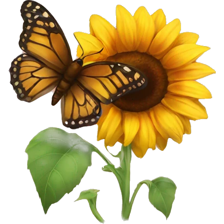 Sunflower and butterfly got engaged  emoji