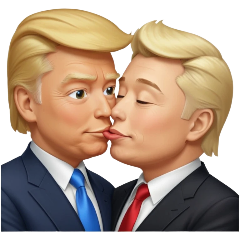 Trump and Elon musk kissing emoji