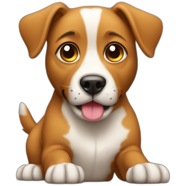 Dog doing poo emoji