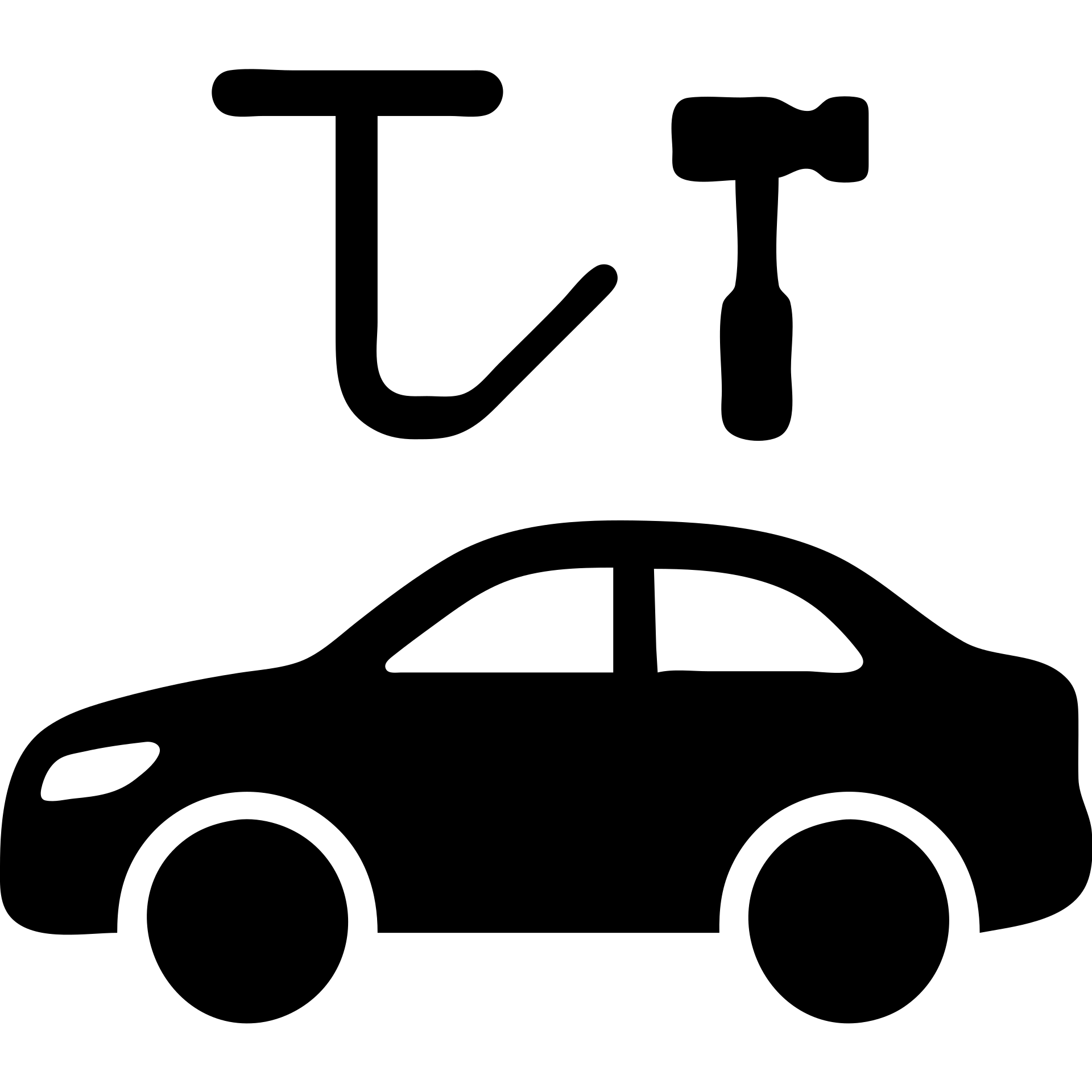 solid filled icon of an elegant car with dent repair tools including a lever and small hammer for Paintless Dent Repair (PDR) emoji