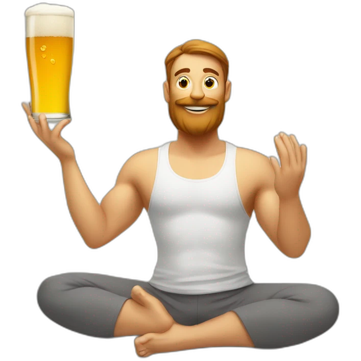 Yoga qui bois une bière emoji