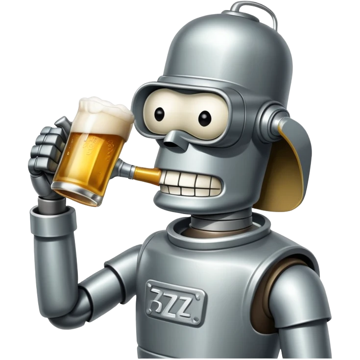 Bender Bending Rodriguez For Futurama Drinking Beer emoji