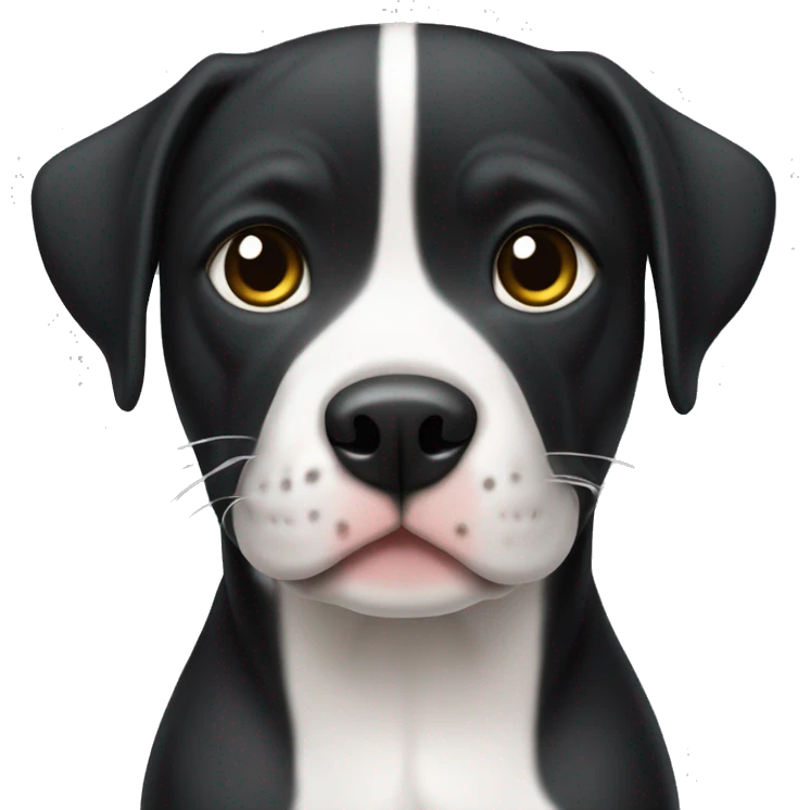 Perro pitbul negro con blanco emoji