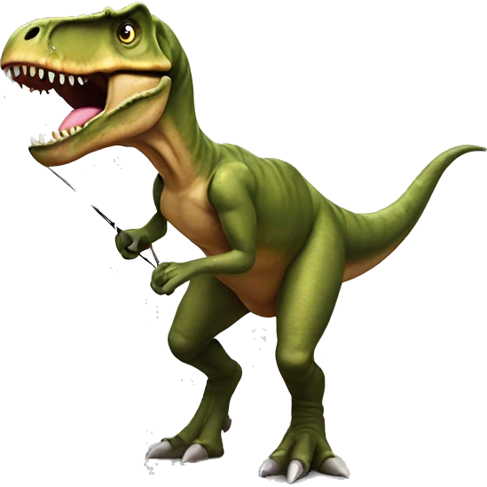T. rex with a bow emoji