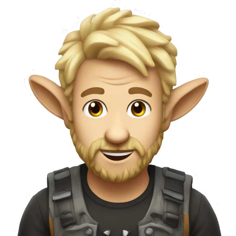 Create an emoji of the hungry goat singer with some blond hair and stubble instead of a beard emoji