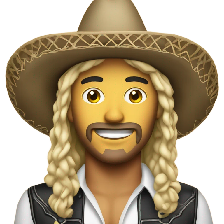 White Country singer with Mexican sombrero emoji