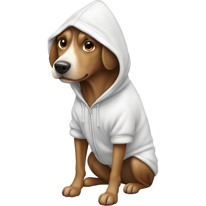 Dog wearing a hoodie ￼ emoji