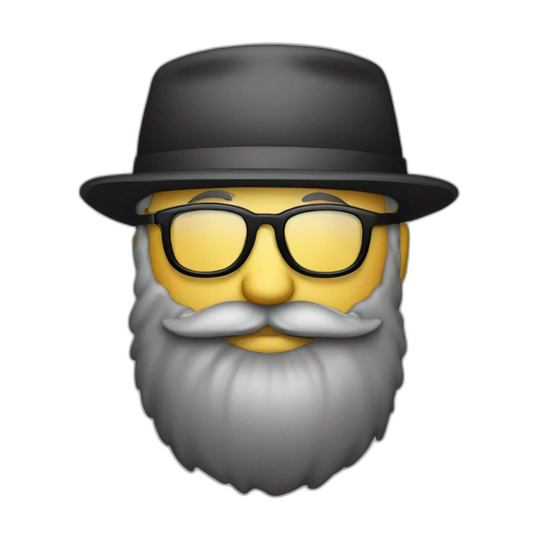 un señor con gorro y lentes de color negro emoji