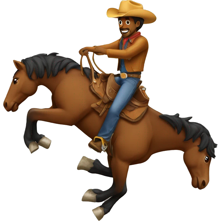 Cowboy riding a bronco  emoji