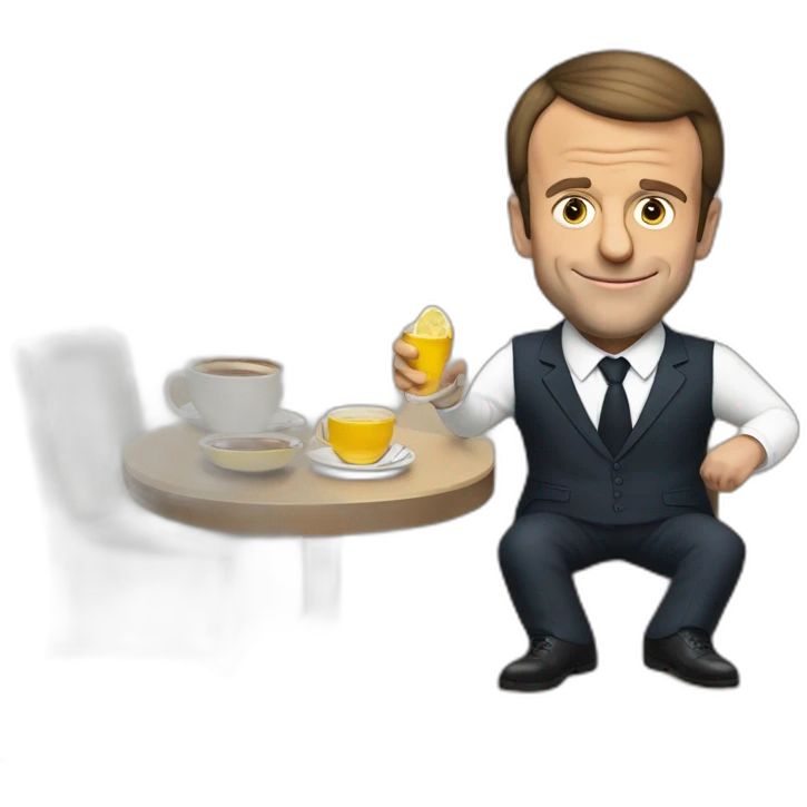 Emmanuel Macron with thé Simpson style emoji