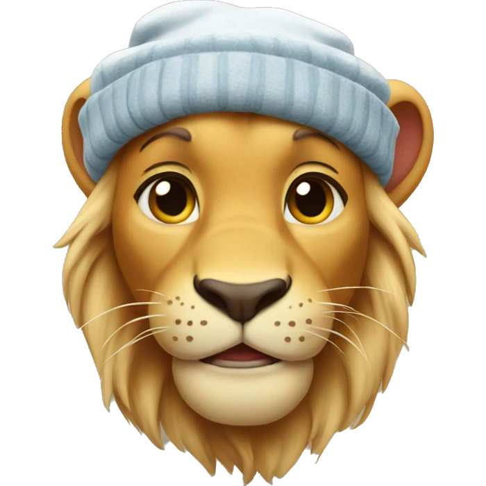 Simba with winter hat emoji