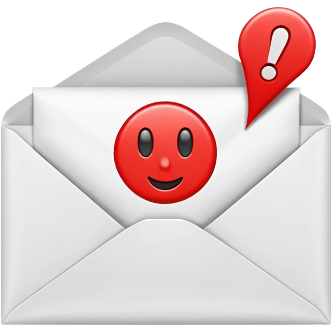 an envelope with a paper and exclamation mark emoji