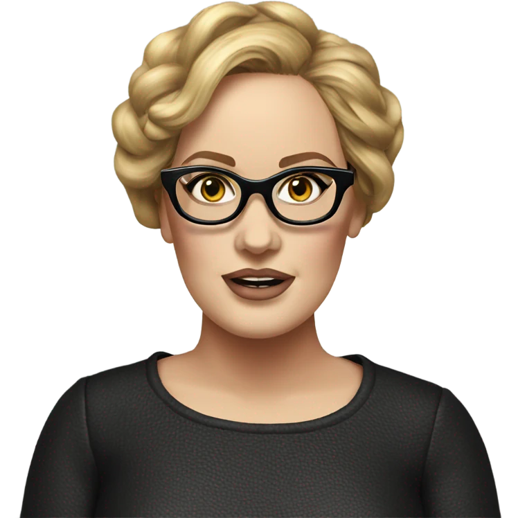 Adele with glasses hyper realistic  emoji