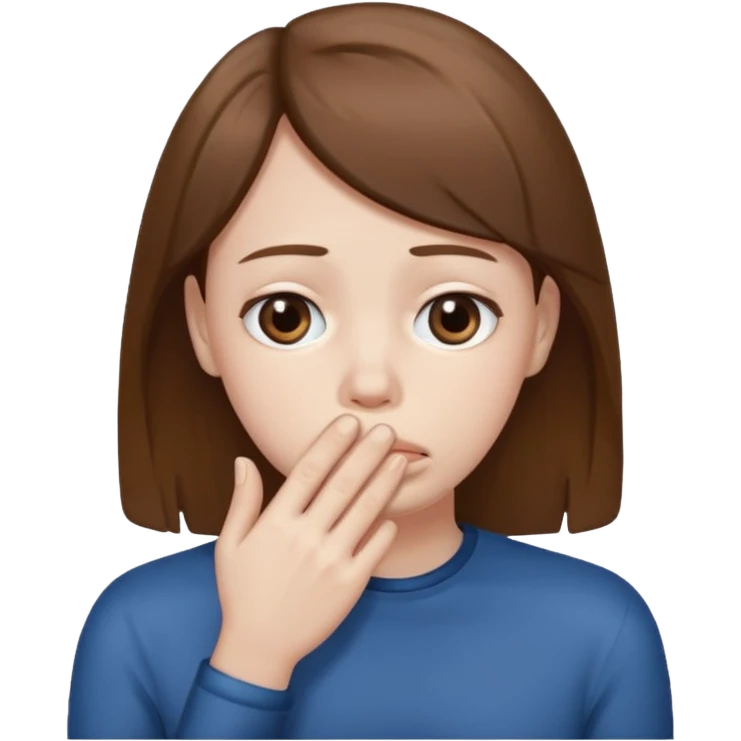 sad with hand covering mouth emoji