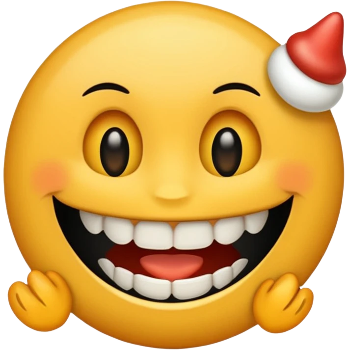 Emoji padrão preto com aparelho dentário com os dentes a mostra bem amarelo emoji