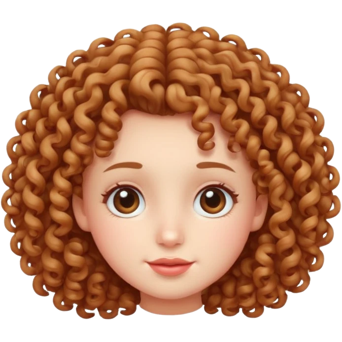 Cute face with a curly hair emoji