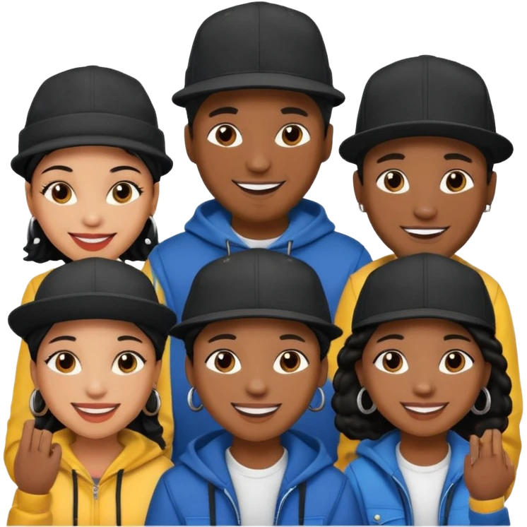 Crowd of people African American at a  hip hopconcert emoji