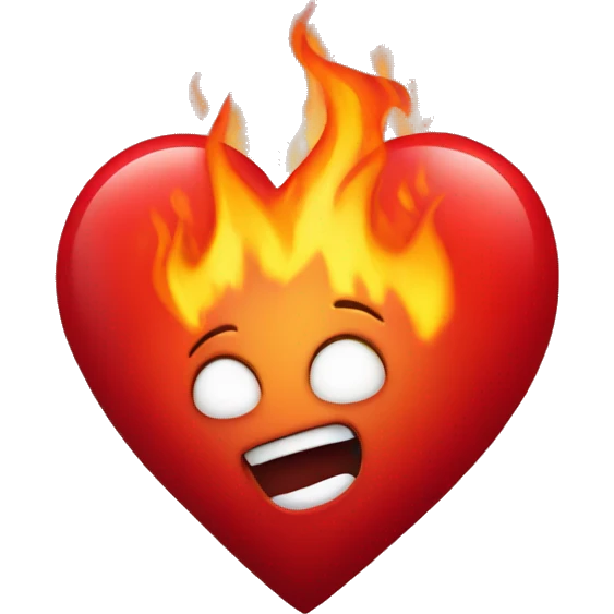 red heart with fire emoji