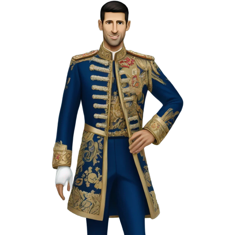 Djokovic with royal outfit emoji