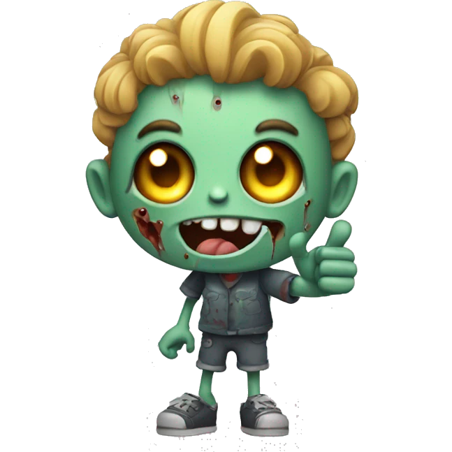 Cute zombie thumbs up emoji