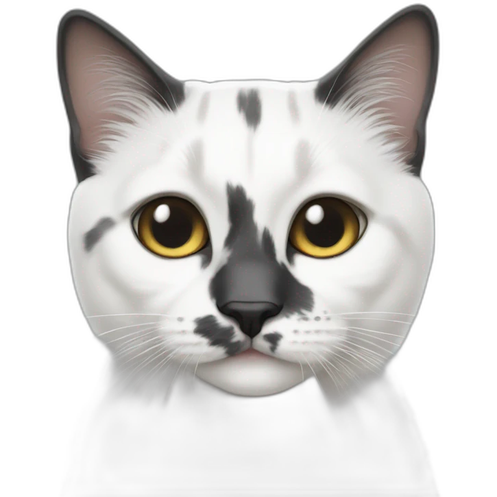White cat with grey and black spots emoji