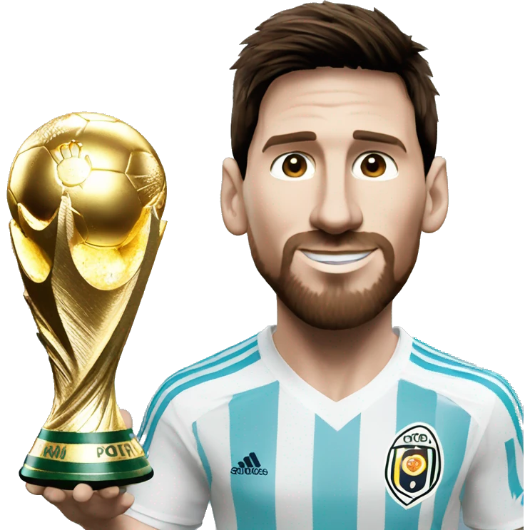 lionel messi with world cup emoji