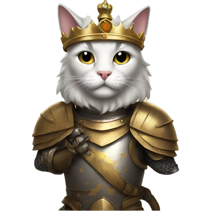 King Cat with armor emoji