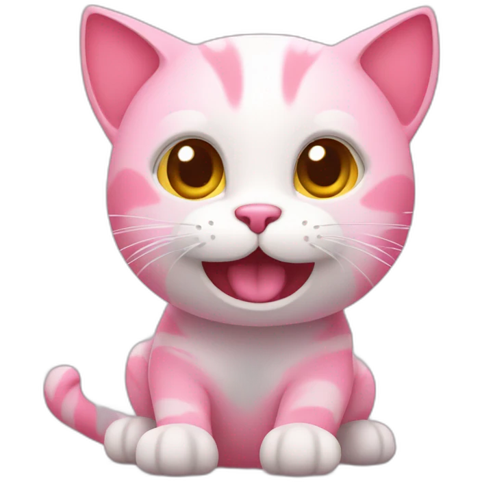pink cat with pulse heart animation emoji