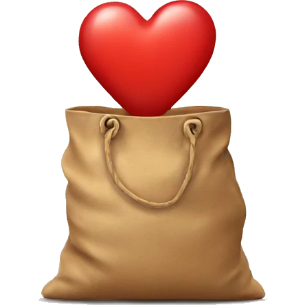 Heart with bag emoji