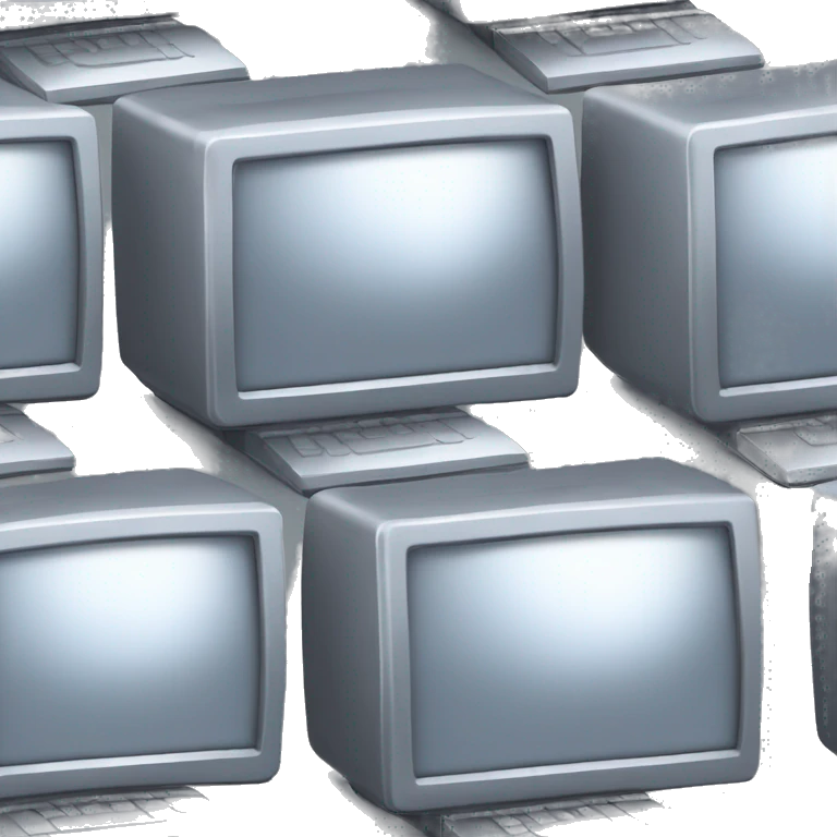 Isolated realistic silver holographic metallic computer . emoji