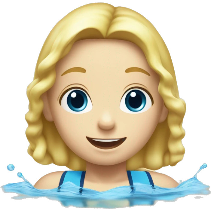 Blond Child swimming face up backstroke emoji