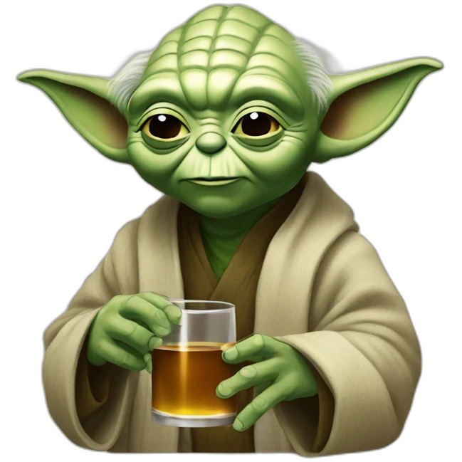Yoda drinking whisky emoji